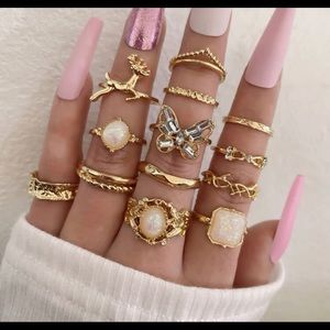 NEW 13 Rhinestone Decor Rings